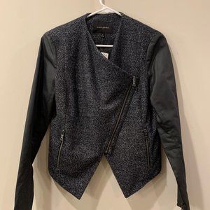 Banana Republic Women’s Size 4 Black White Moto Zippered Jacket NWT